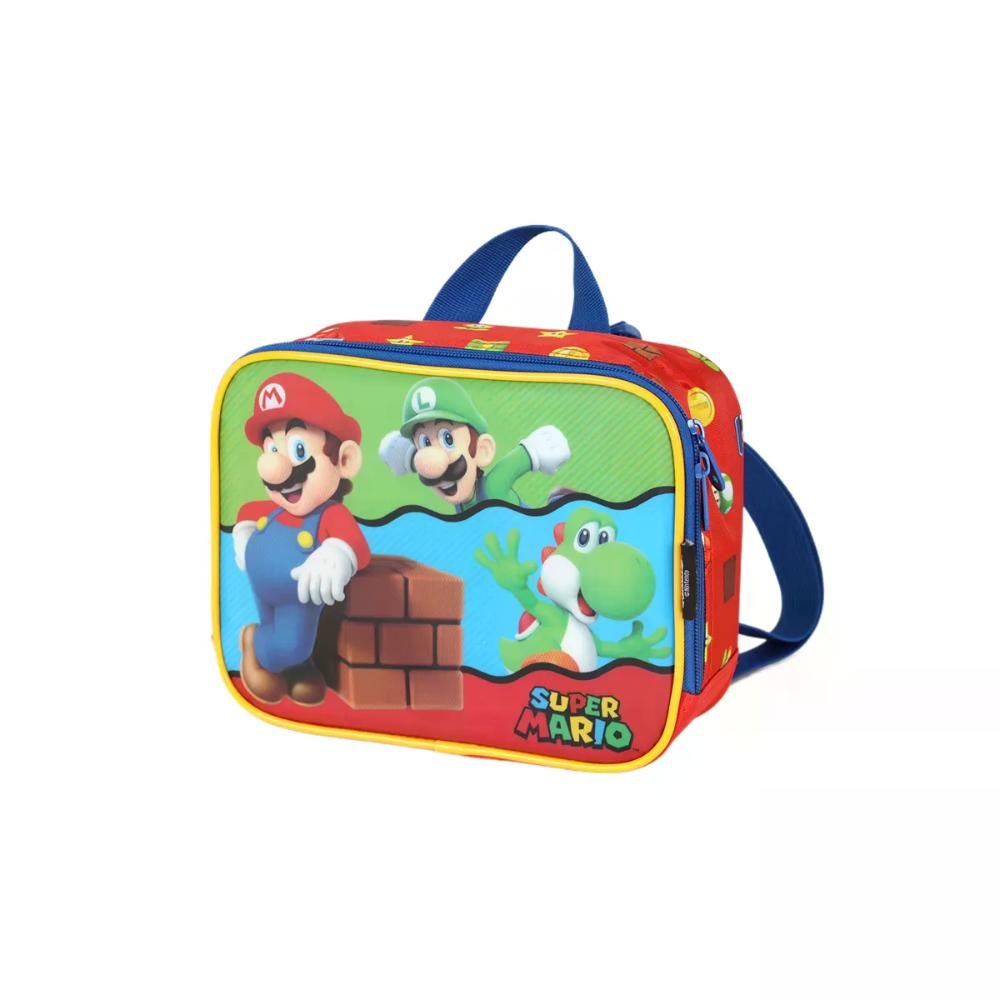 Lancheira Infantil Mario Escolar Veremlho/Azul 3