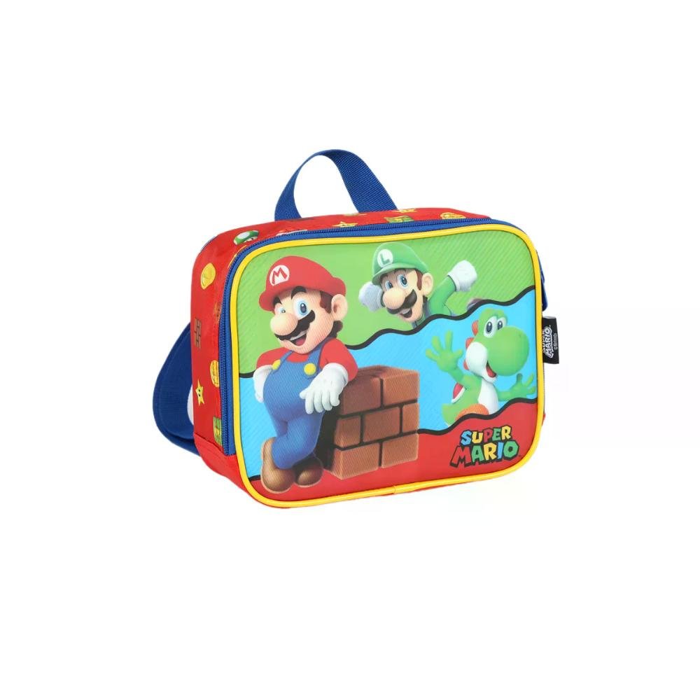 Lancheira Infantil Mario Escolar Veremlho/Azul 4