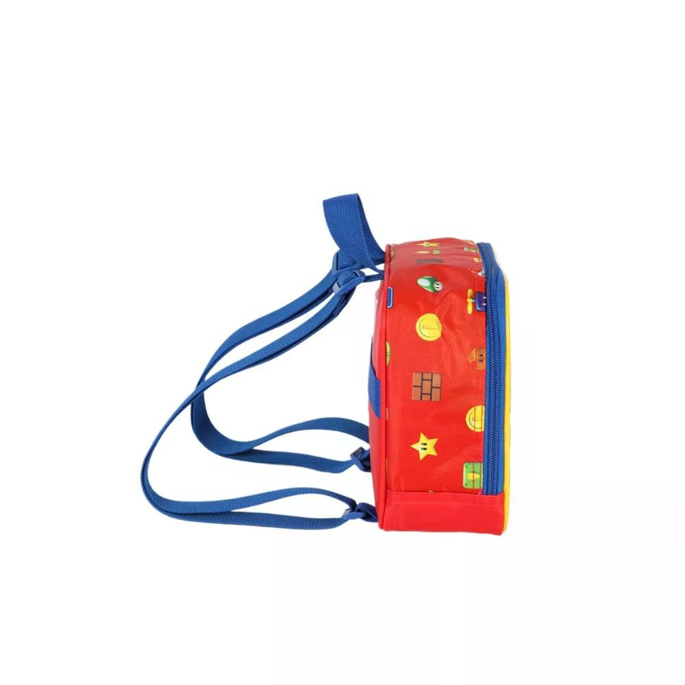 Lancheira Infantil Mario Escolar Veremlho/Azul 5