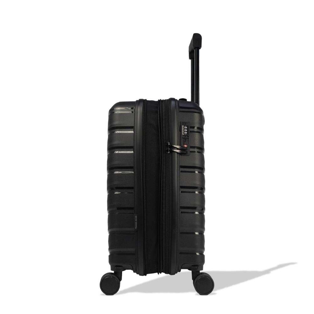 Mala Pequena de Bordo 10kg Polipropileno Rodas Giro 360° Victoria Travel Blue Preto 4