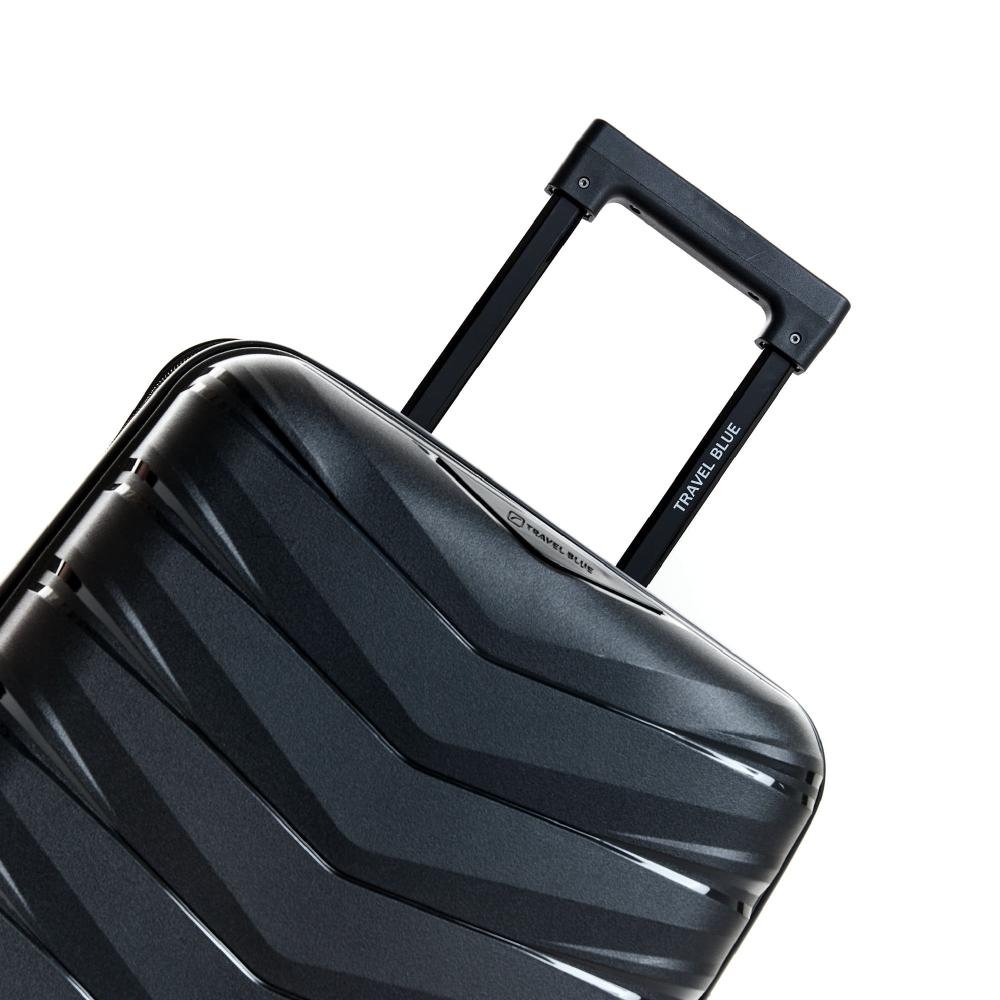 Mala Pequena de Bordo 10kg Polipropileno Rodas Giro 360° Victoria Travel Blue Preto 10
