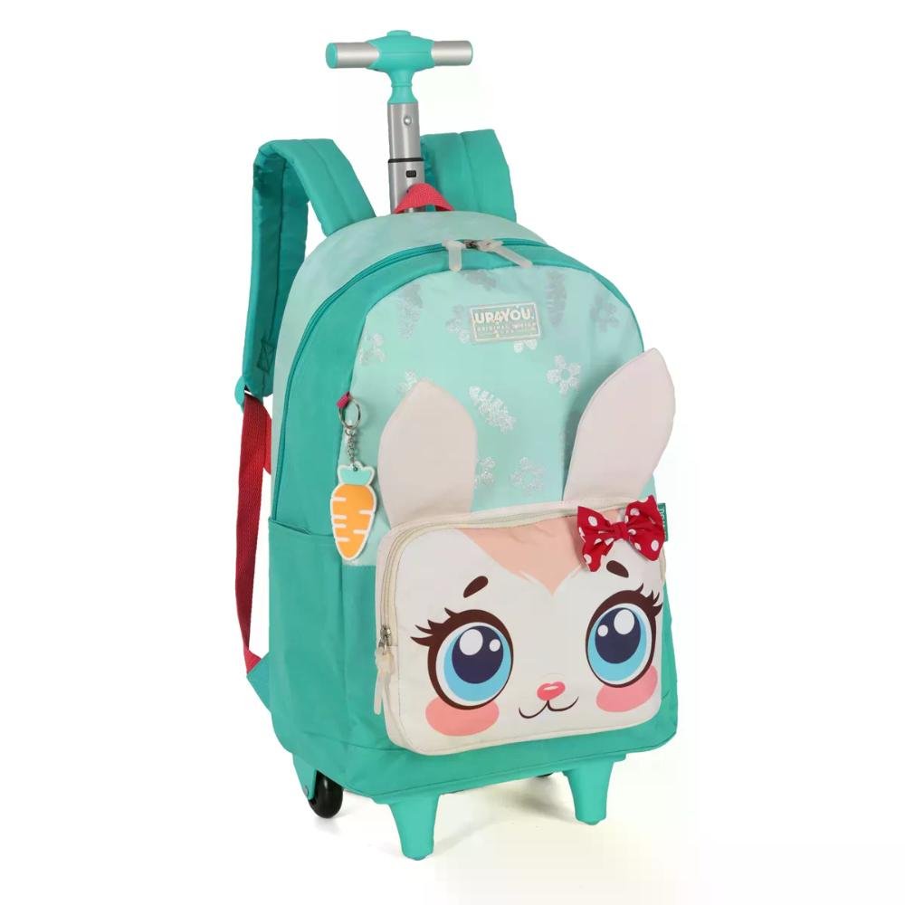 Mochila de Rodinha Juvenil Bichos Fofos Up4you Verde 5