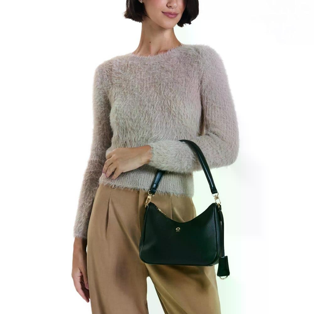 Bolsa Ombro Saffiano Urban Le Postiche Preto 2