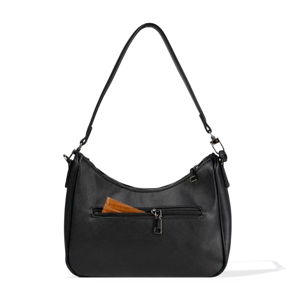 Bolsa Ombro Saffiano Urban Le Postiche Preto 8
