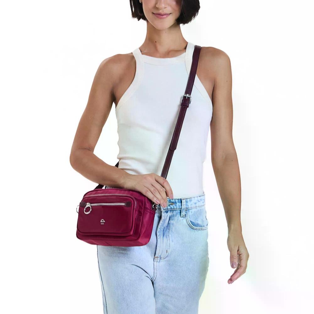 Bolsa Transversal Feminina Elegante Casual Le Postiche Vinho 2