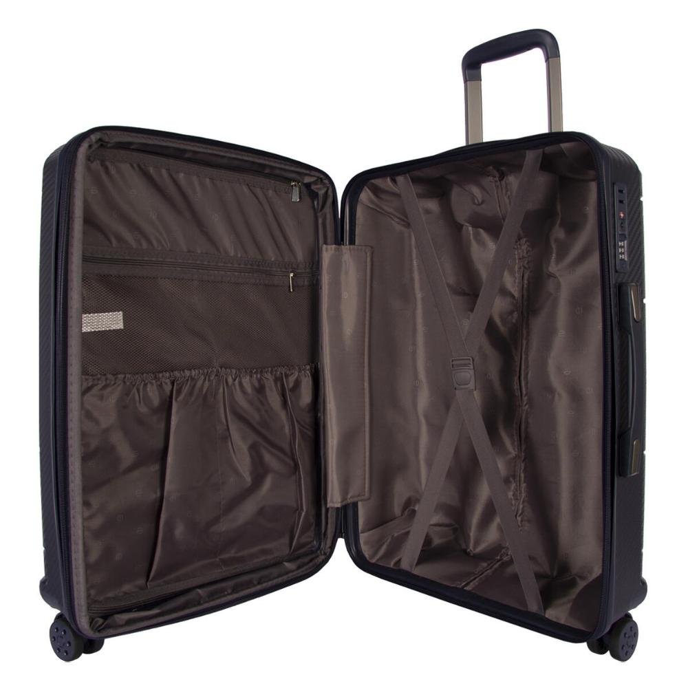 Mala Grande 32kg Polipropileno Rodas Giro 360° Berlim Black Eco Le Postiche Preto 14