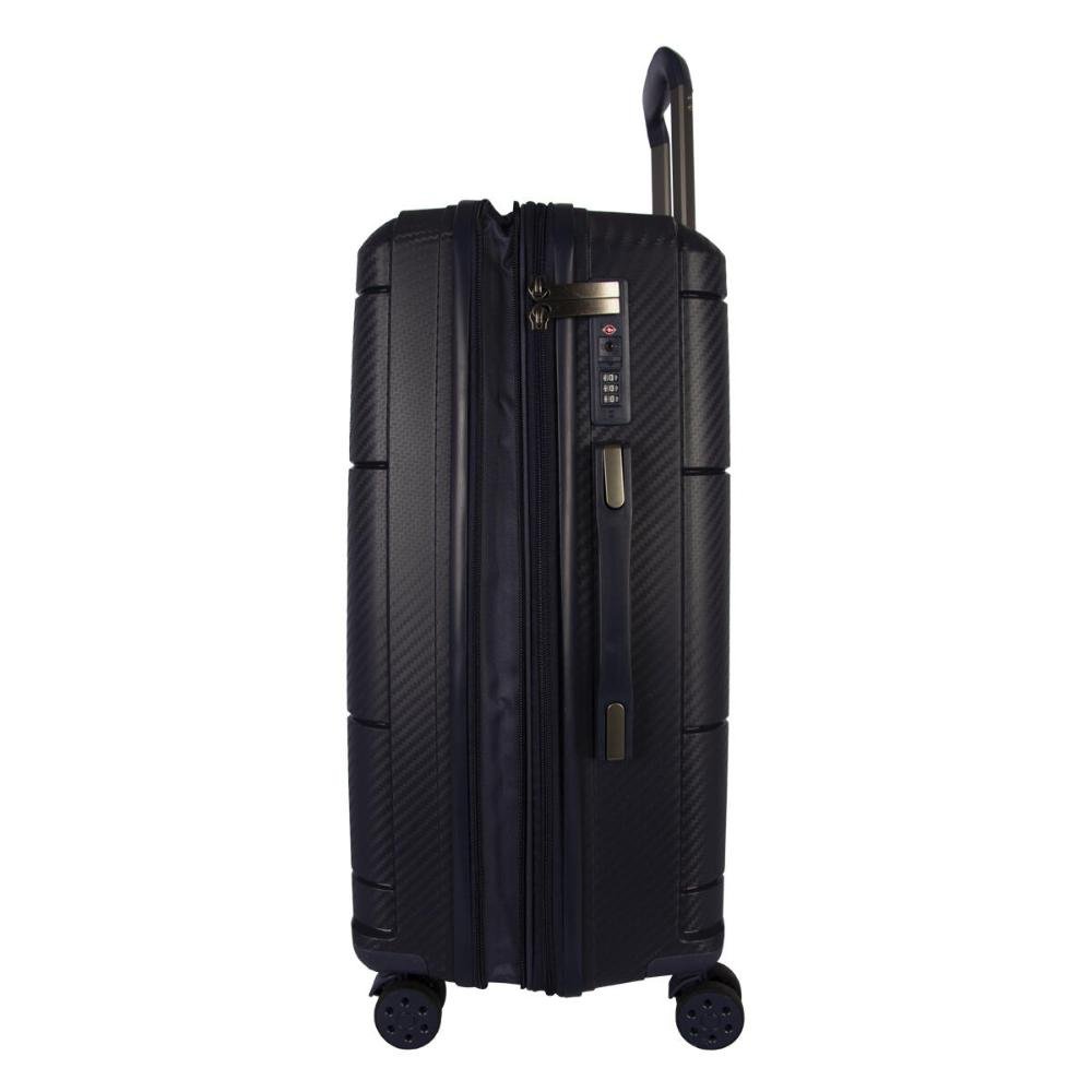 Mala Grande 32kg Polipropileno Rodas Giro 360° Berlim Black Eco Le Postiche Preto 4