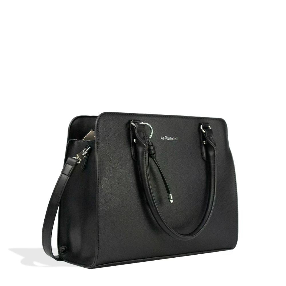 Bolsa Tote Saffiano Elegance Le Postiche Preto 2