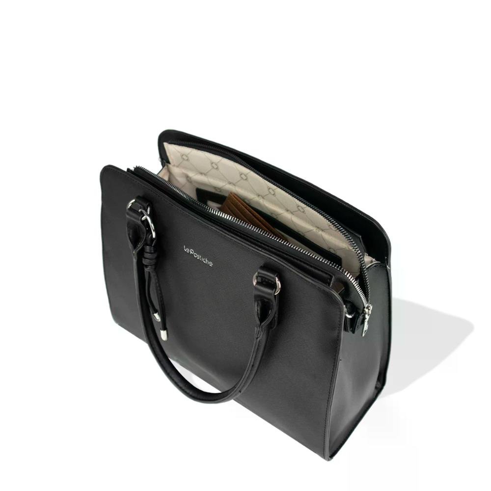 Bolsa Tote Saffiano Elegance Le Postiche Preto 4