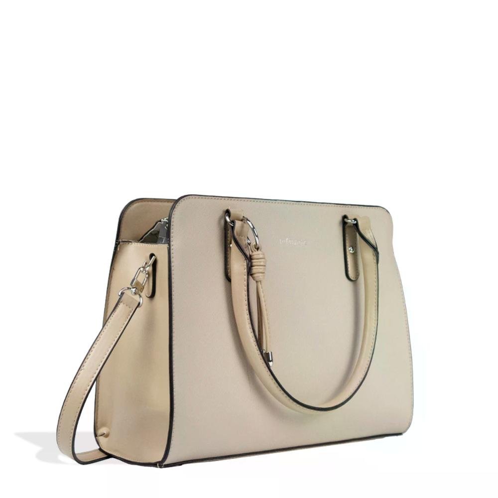 Bolsa Tote Saffiano Elegance Le Postiche Bege 2