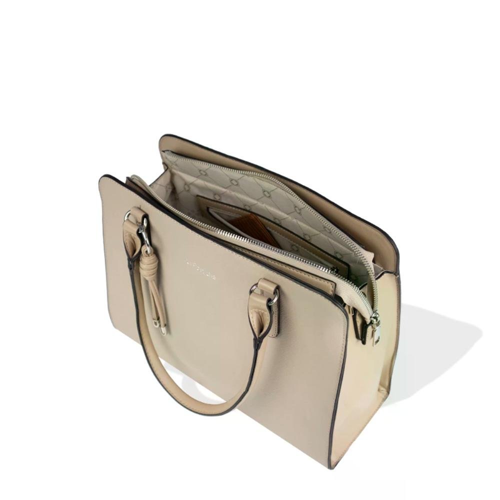 Bolsa Tote Saffiano Elegance Le Postiche Bege 4