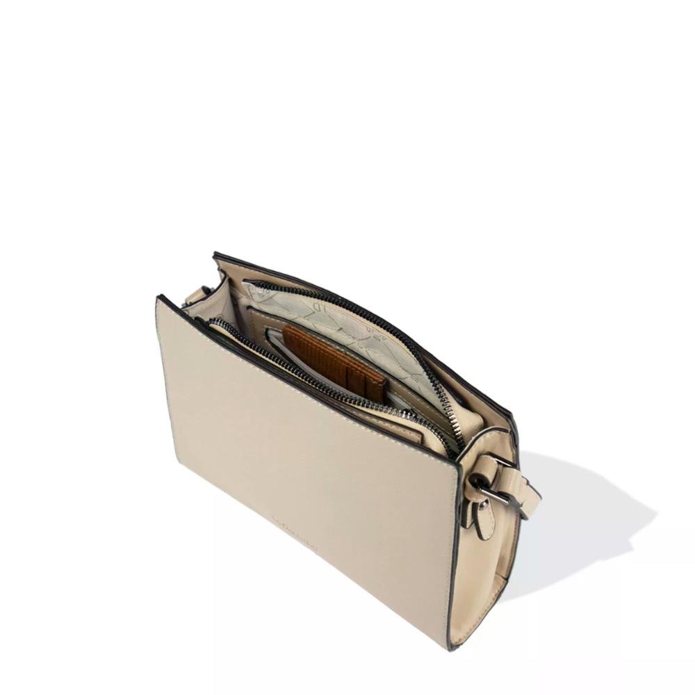 Bolsa Transversal Saffiano Elegance Le Postiche Bege 3