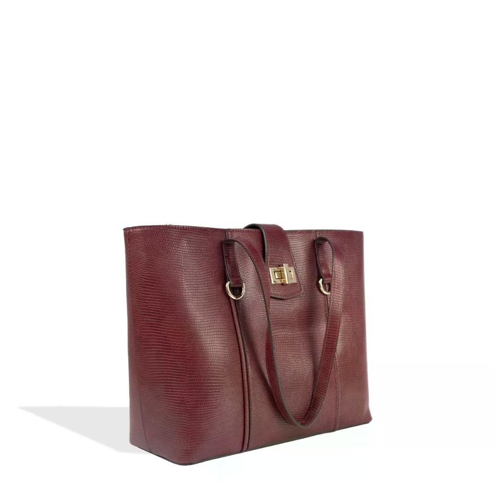 Bolsa Tote Feminina Fashion Casual Le Postiche Vinho 4