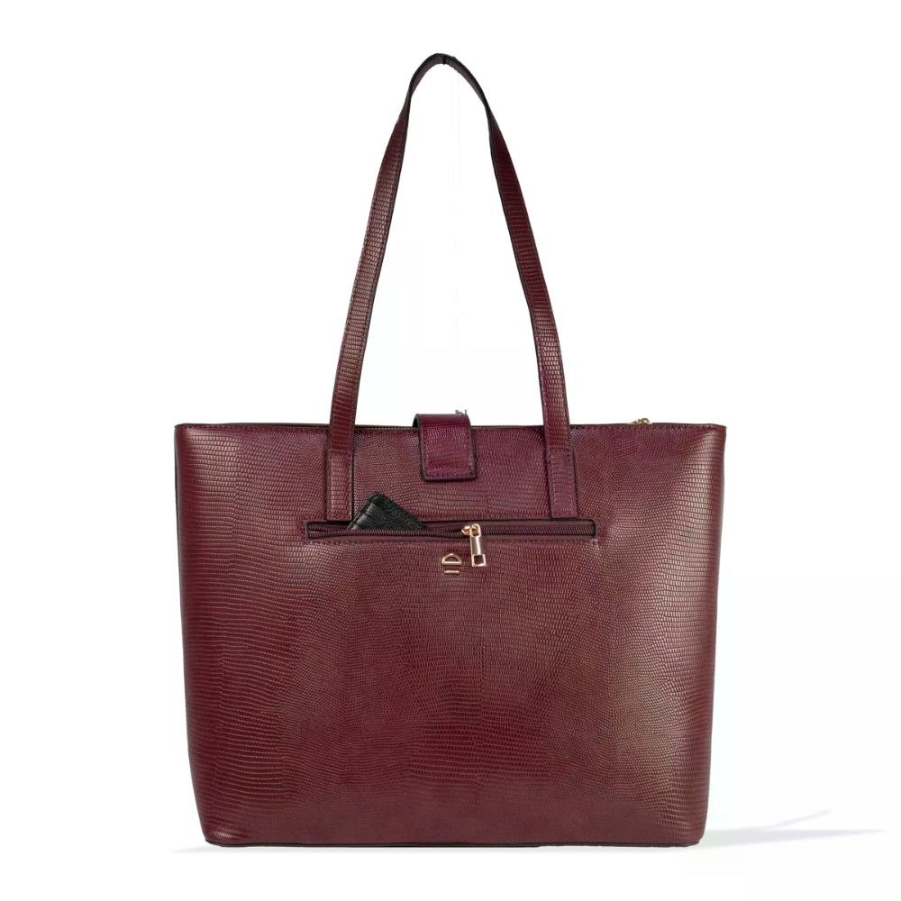 Bolsa Tote Feminina Fashion Casual Le Postiche Vinho 7