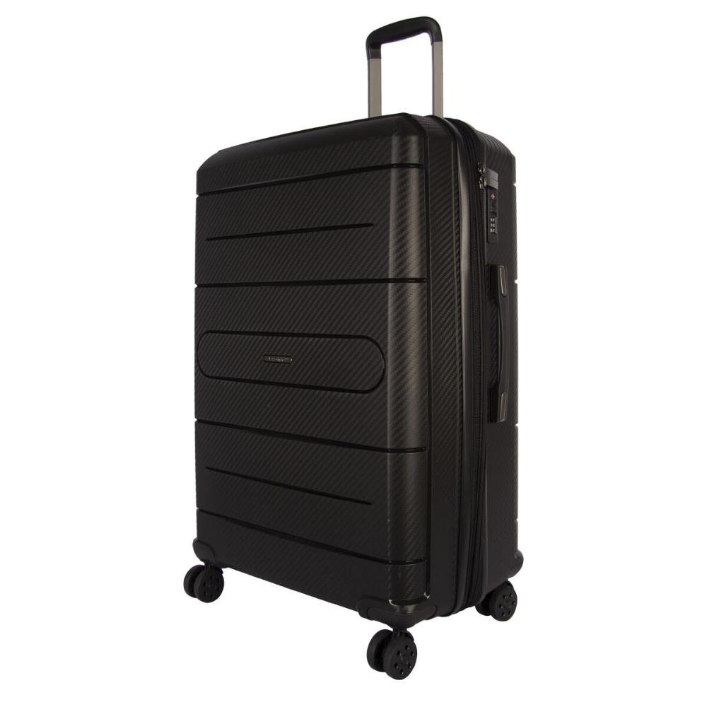 Mala Média 23kg Rígida Rodas Giro 360° Berlim Black Eco Le Postiche Preto 8