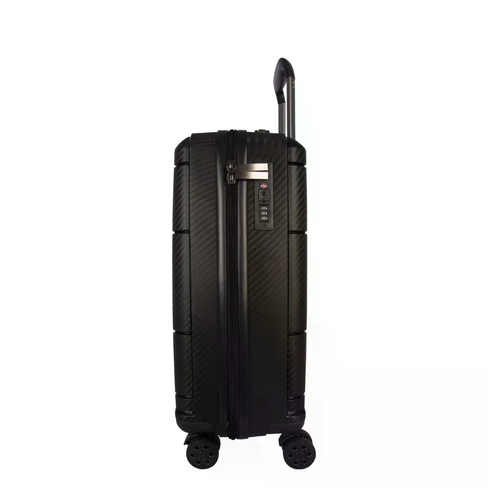 Mala Pequena De Bordo 10kg Rígida Rodas Giro 360° Berlim Black Eco Le Postiche Preto 3