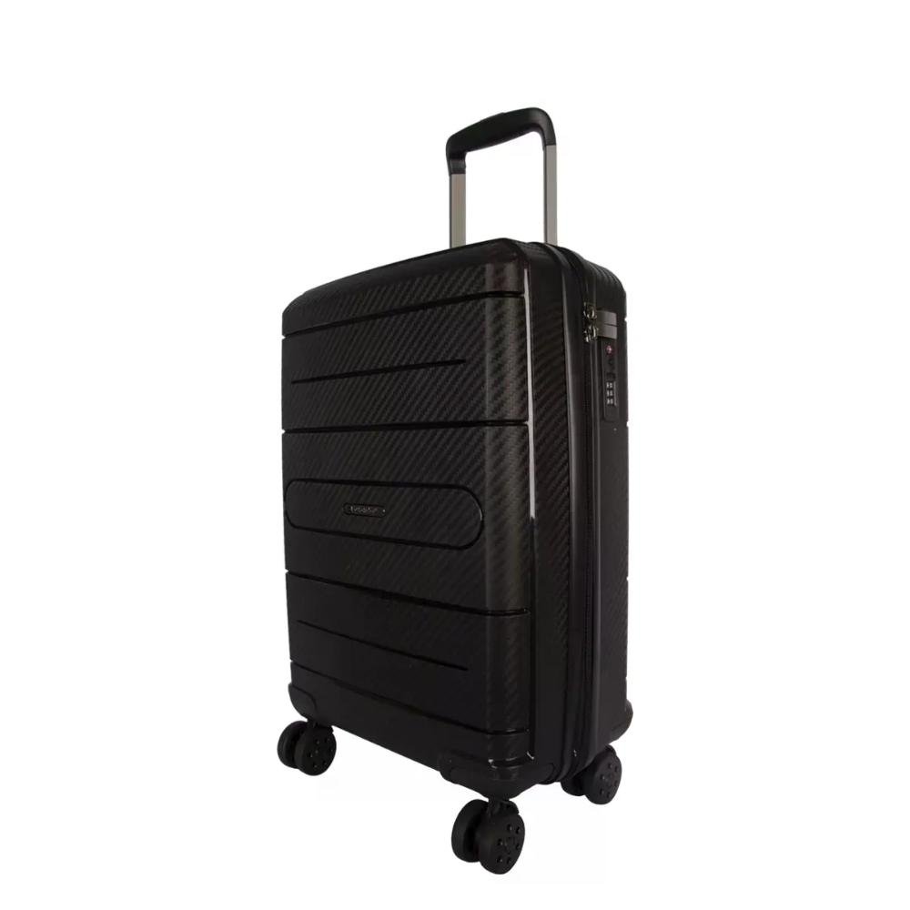 Mala Pequena De Bordo 10kg Rígida Rodas Giro 360° Berlim Black Eco Le Postiche Preto 9