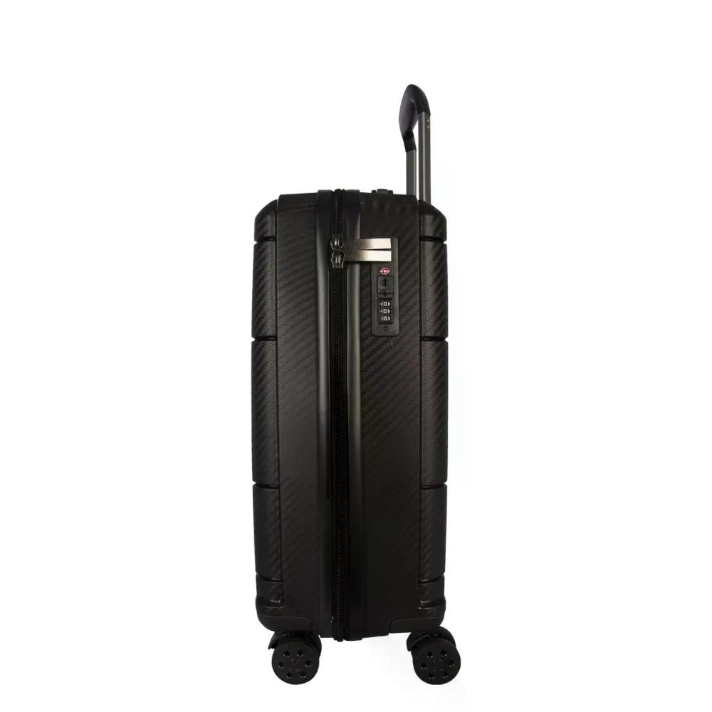 Mala Pequena De Bordo 10kg Rígida Rodas Giro 360° Berlim Black Eco Le Postiche Preto 10