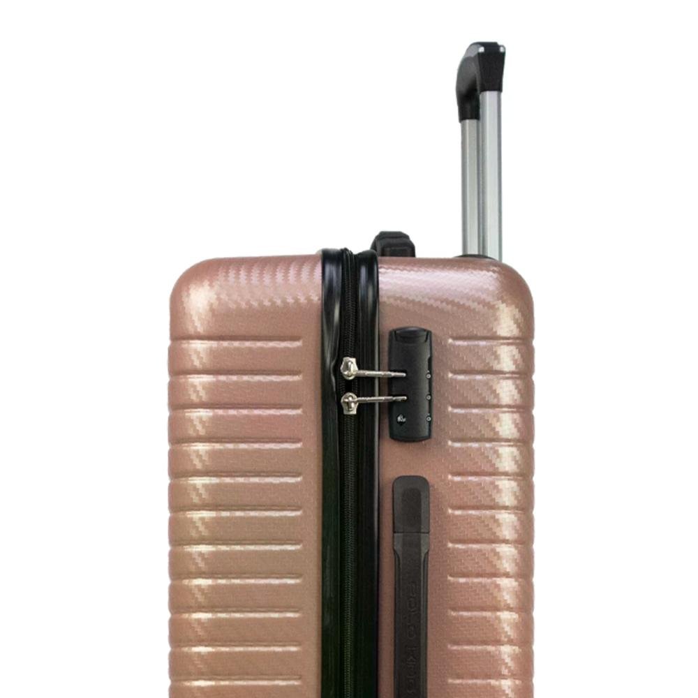 Mala de Viagem Média ABS 23kg Rodas Giro 360º Sidney Polo King Rosa 4
