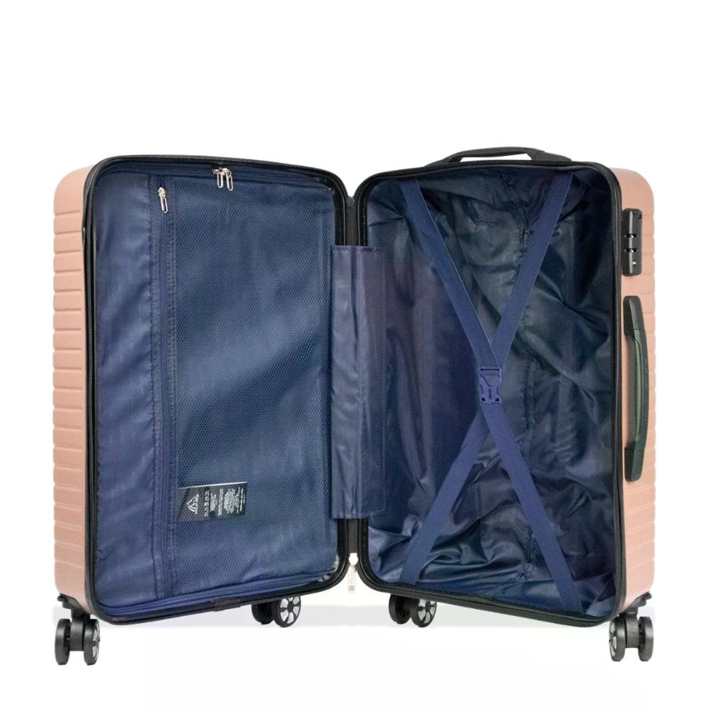Mala de Viagem Média ABS 23kg Rodas Giro 360º Sidney Polo King Rosa 5