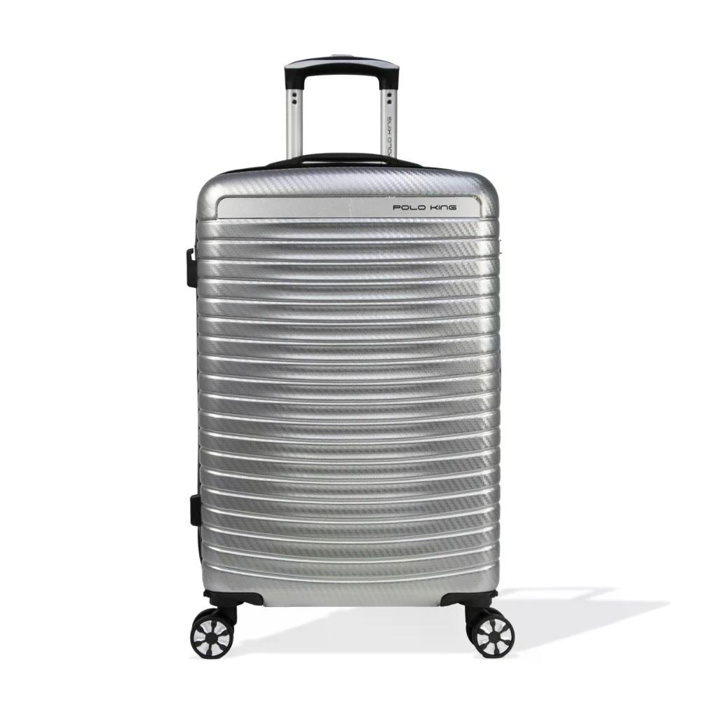 Mala de Viagem Média ABS 23kg Rodas Giro 360º Sidney Polo King Prata 1