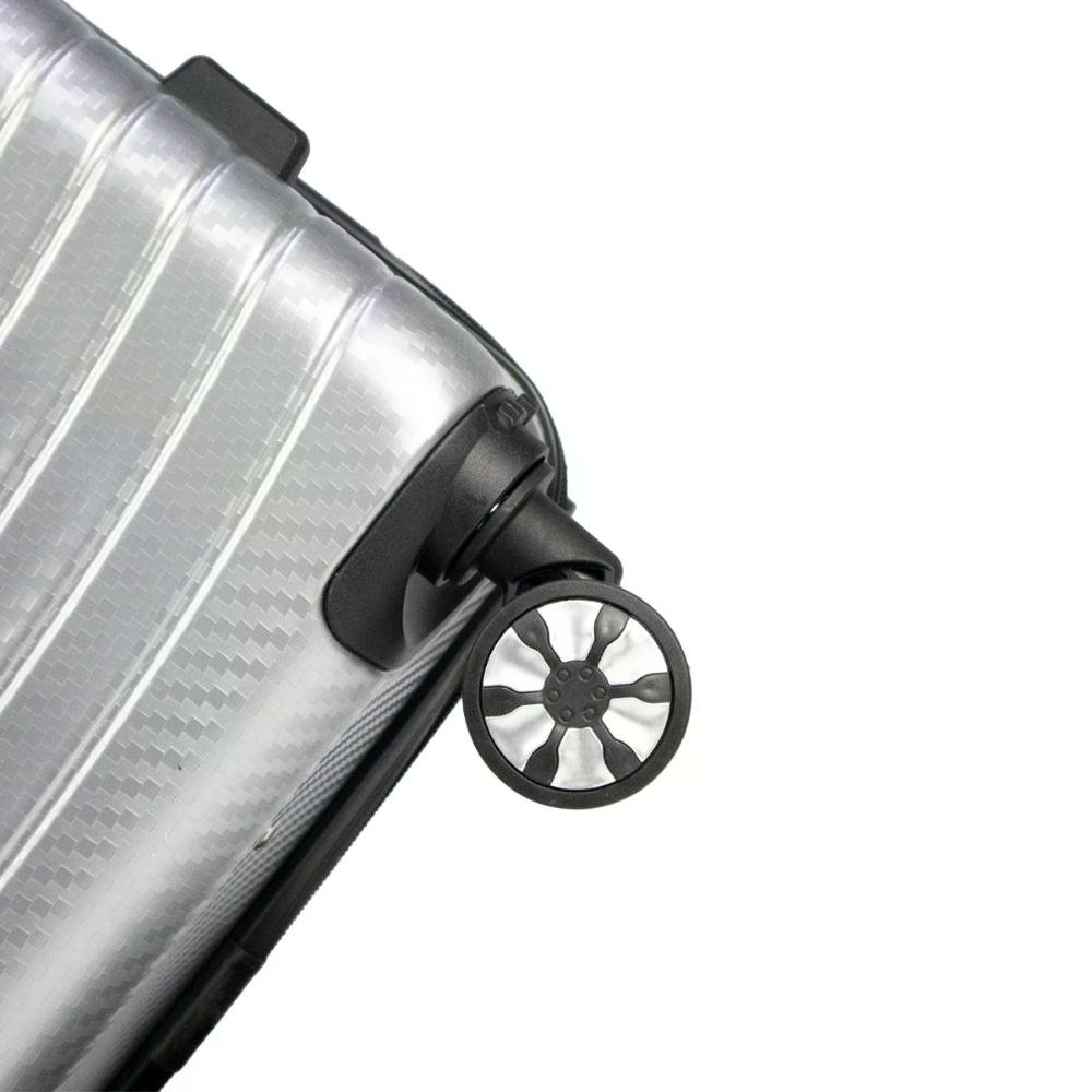 Mala de Viagem Média ABS 23kg Rodas Giro 360º Sidney Polo King Prata 7