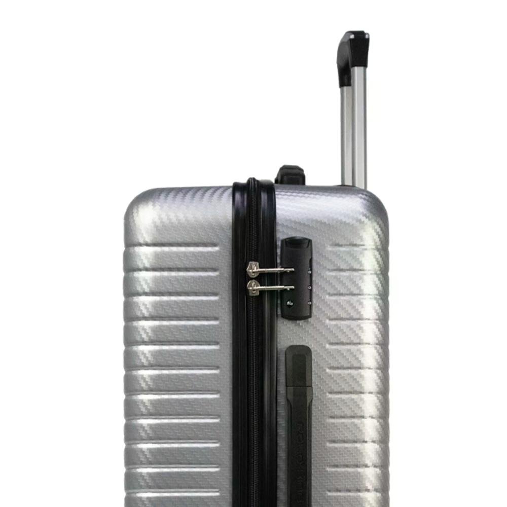 Mala de Viagem Grande ABS 32kg Rodas Giro 360º Sidney 27'' Polo King Prata 4