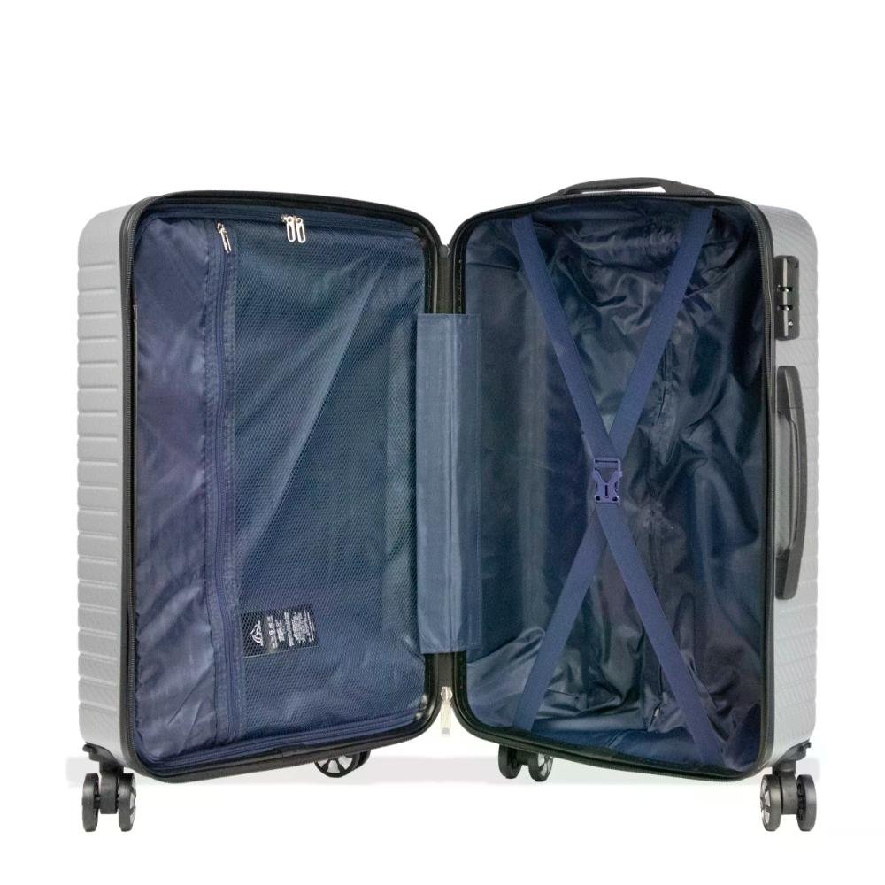 Mala de Viagem Grande ABS 32kg Rodas Giro 360º Sidney 27'' Polo King Prata 5