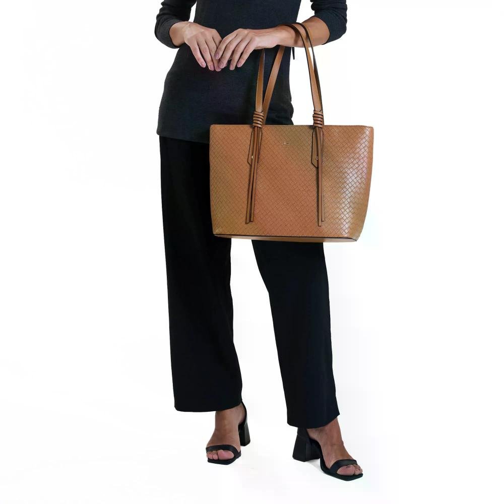Bolsa Tote Feminina Casual Elegante Le Postiche Marrom 2
