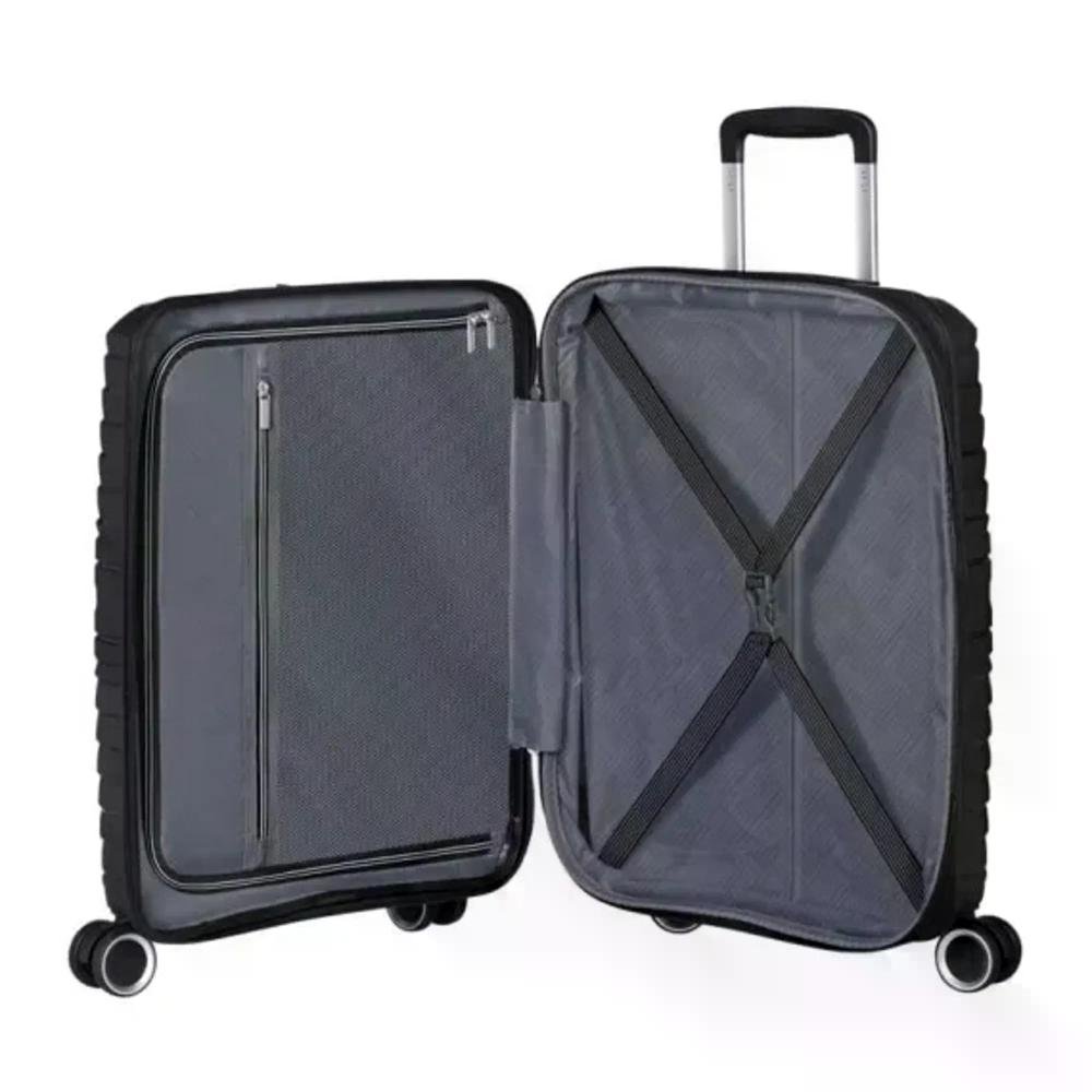 Mala Pequena de Bordo 10kg Polipropileno Rodas 360º FlyTwisty American Tourister Preto 4