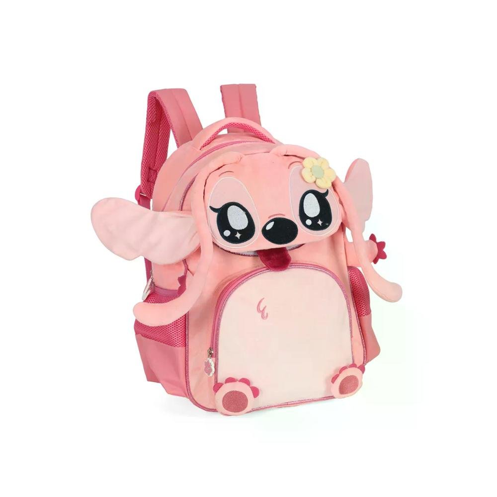 Mochila Escolar Infantil Pelúcia Stitch Up4you Rosa 4
