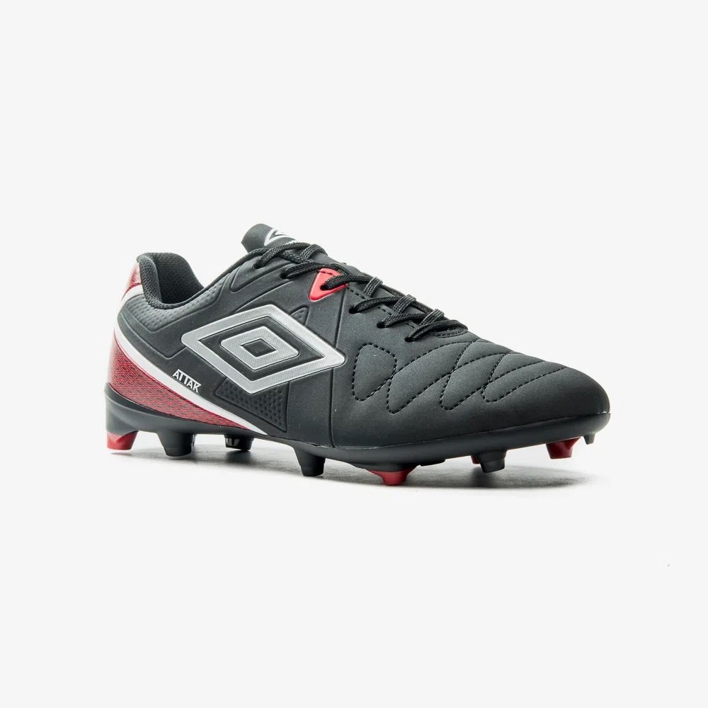 Chuteira Campo Umbro Attak Eternal 1035651 Preto/Vermelho 2