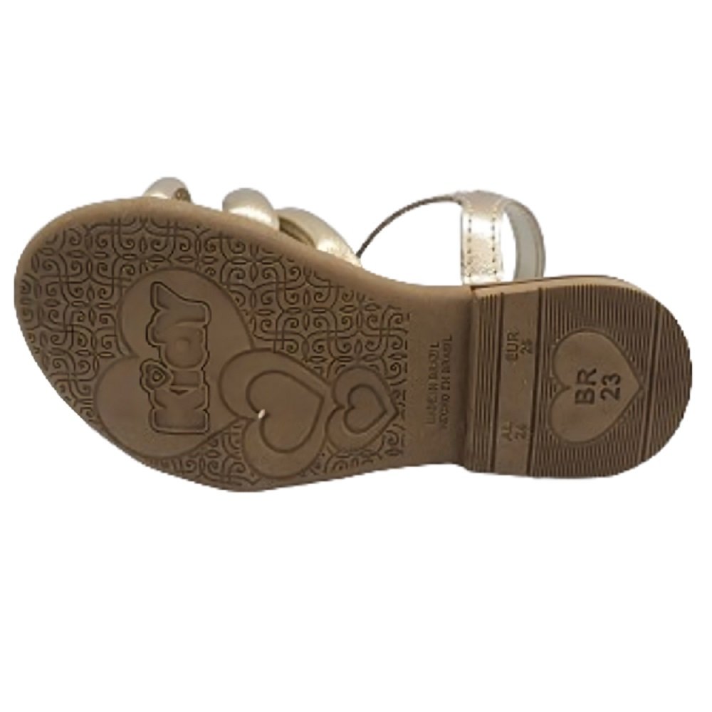 Sandália Infantil Menina Kidy Amar É Baby 0412-0932 Dourado 4
