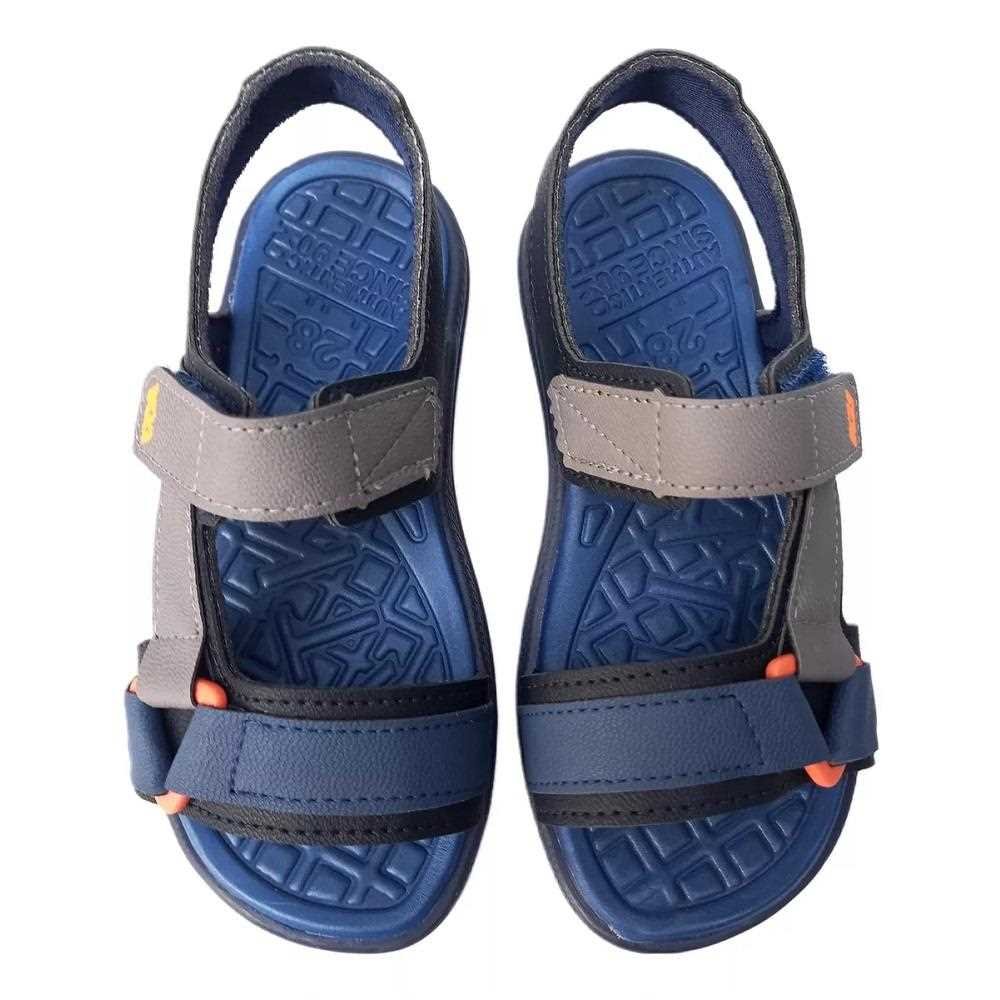 Sandália Papete Infantil Meninos Kidy Comfort 9351-8907 Azul Marinho/Cinza 3