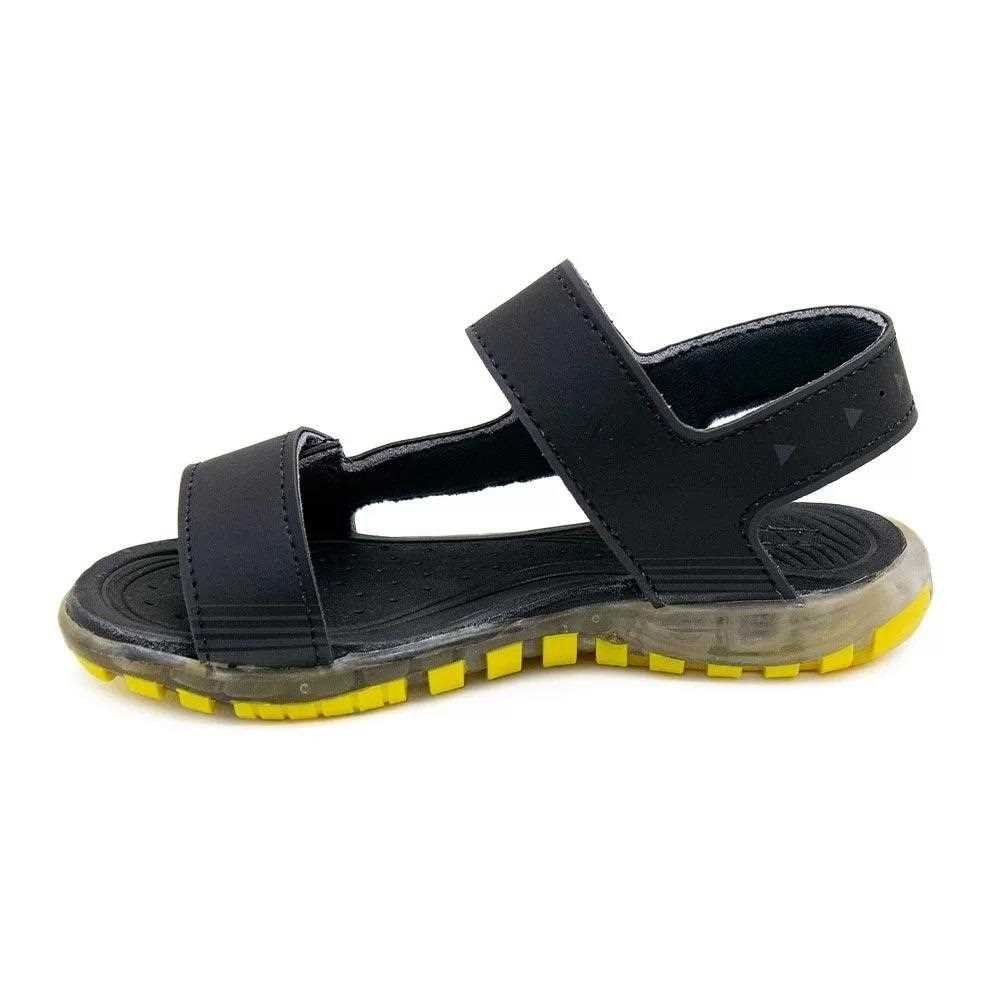 Sandália Papete Infantil Com Led Meninos Kidy Light 0108-0231 Preto/Amarelo 2