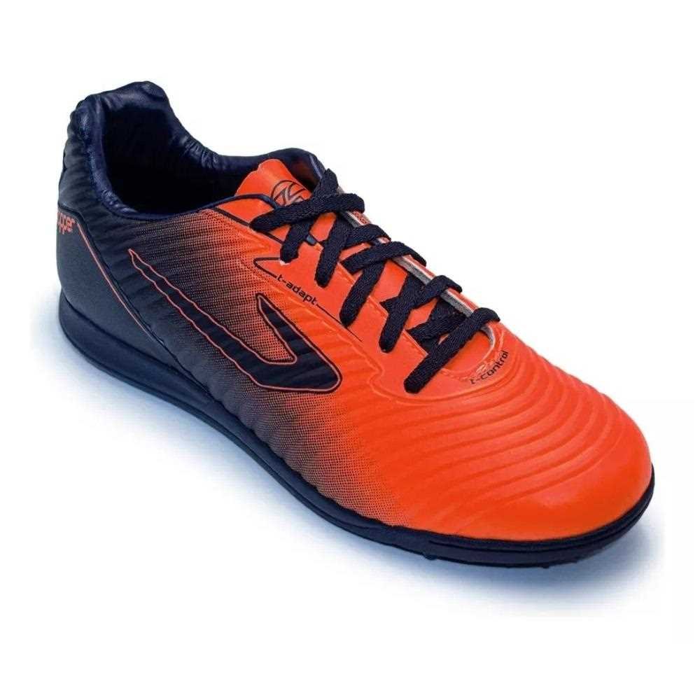 Chuteira Society Topper Forza II Laranja Laranja/Azul Marinho 2
