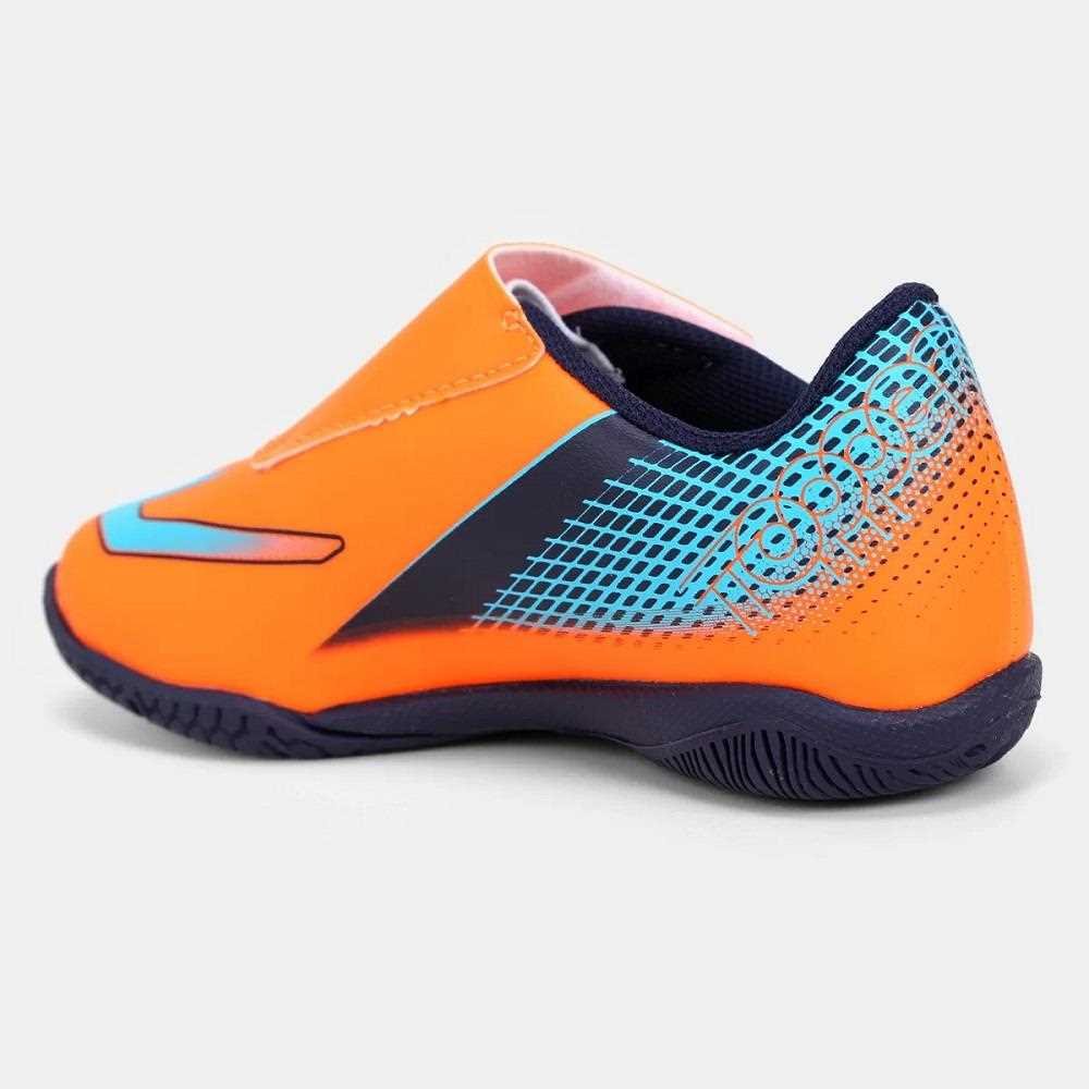 Chuteira Futsal Infantil Topper Provoke Laranja Laranja/Azul 3