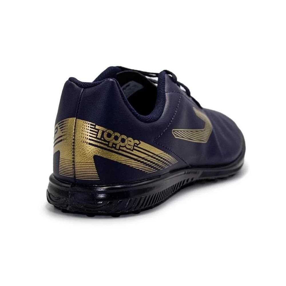 Chuteira Society Topper Cup VI Marinho Azul Marinho/Dourado 4