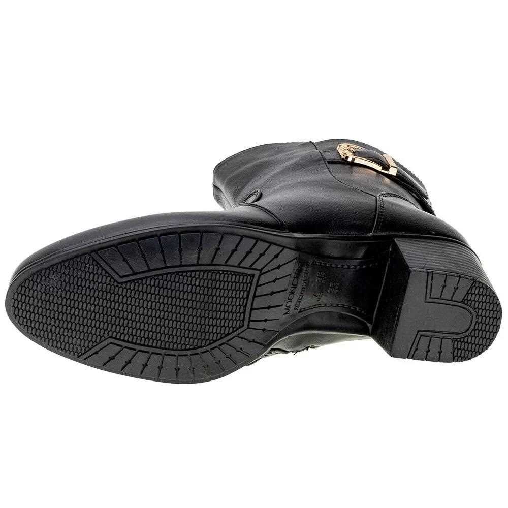 Bota Feminina Cano Curto Mooncity Salto Grosso 72075 Preto 5