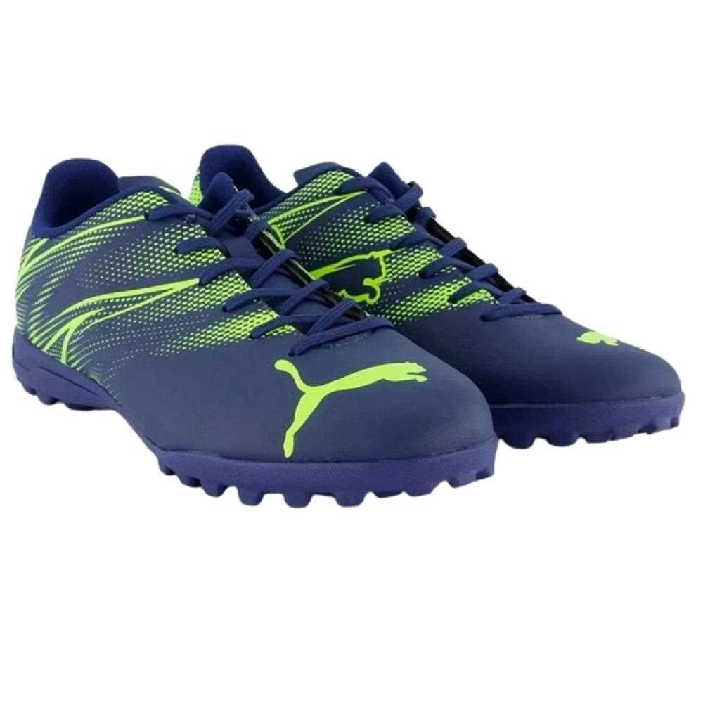 Chuteira Society Puma Attacanto TT 107790 Azul Marinho/Verde 2