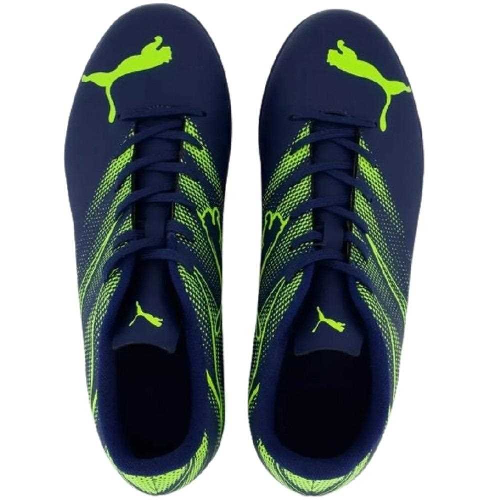 Chuteira Society Puma Attacanto TT 107790 Azul Marinho/Verde 3