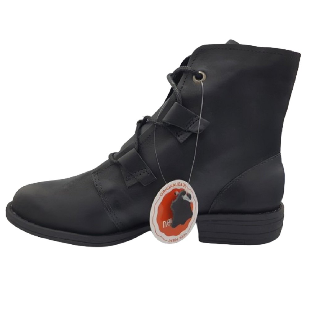 Bota Coturno Feminino New Face Em Couro 38453 Preto 3