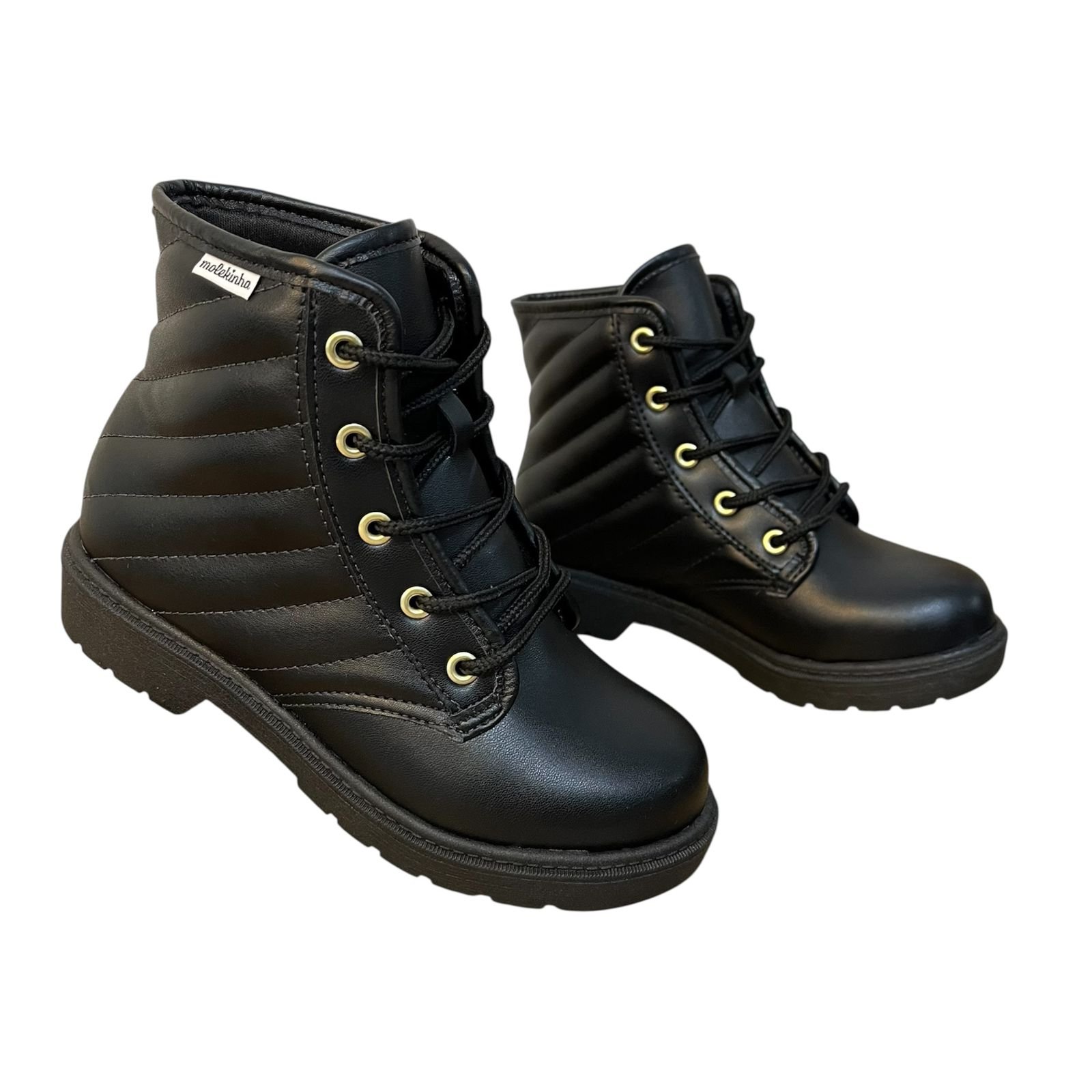 Bota Coturno Infantil Menina Molekinha 2164.131 Preto 3