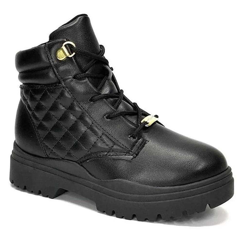 Bota Coturno Infantil Meninas Molekinha Napa 2179.201 Preto 2