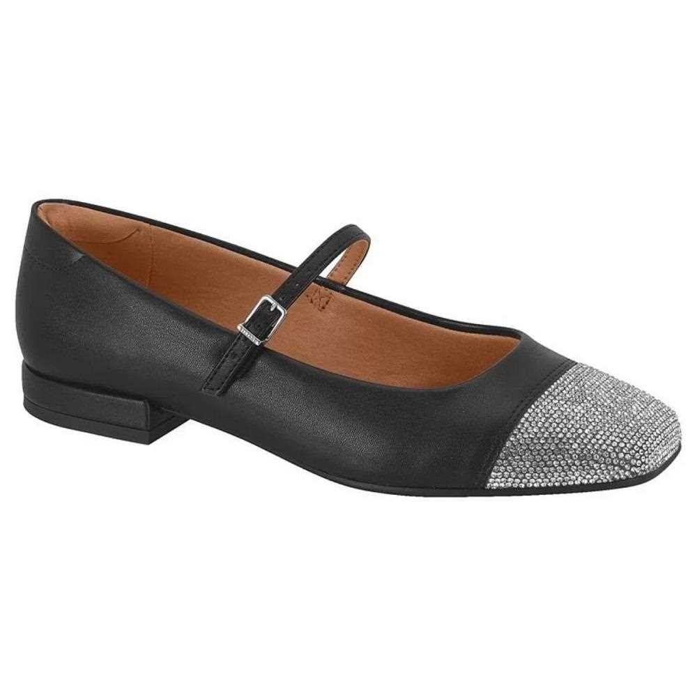 Sapato Boneca Salto Baixo Vizzano Com Strass 1427.103 Preto 2