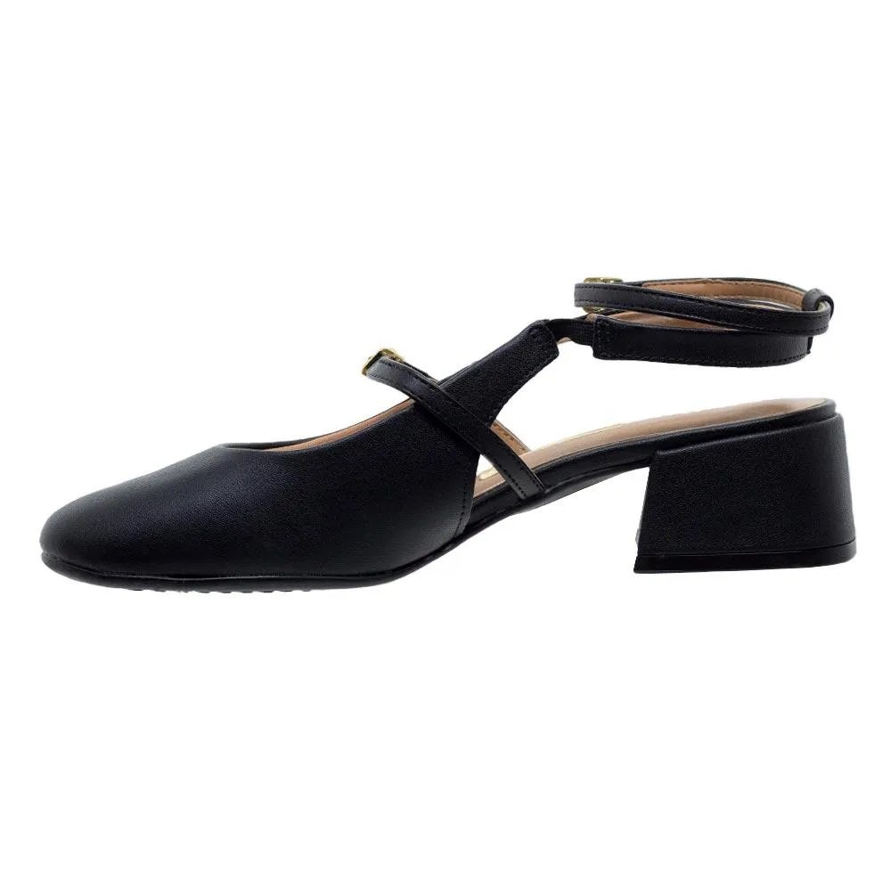 Sapato Feminino Slingback Vizzano Salto Bloco 1426.101 Preto 2