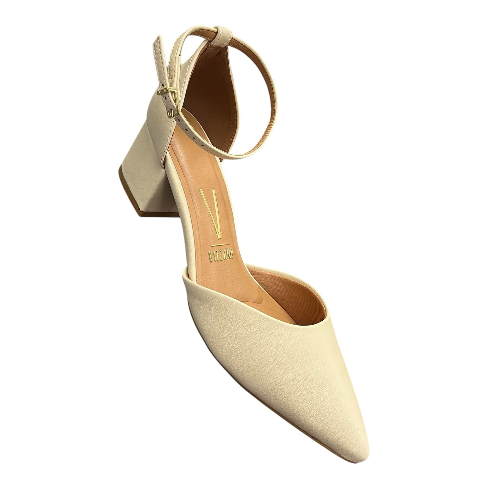Sapato Scarpin Salto Bloco Vizzano Pelica 1220.317 Creme 2