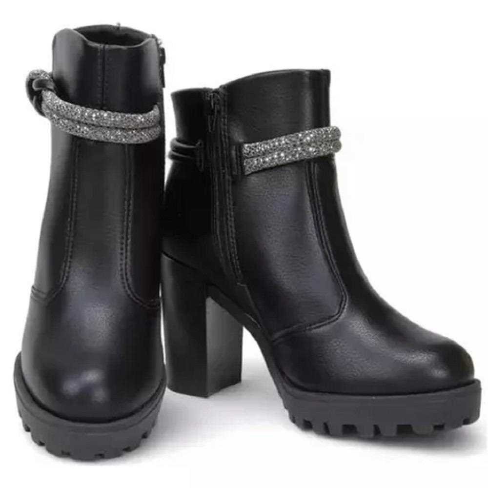 Bota Feminina Salto Alto Moleca Napa 5325.124 Preto 3