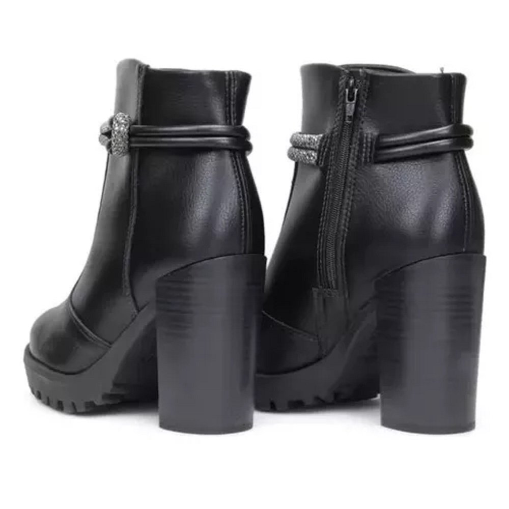 Bota Feminina Salto Alto Moleca Napa 5325.124 Preto 4
