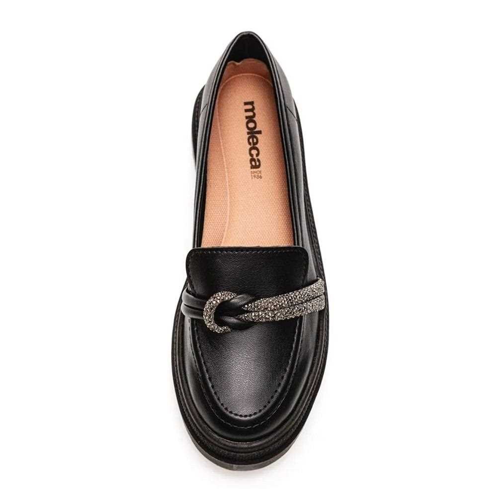 Sapato Mocassim Feminino Moleca Tratorado 5775.107 Preto 2